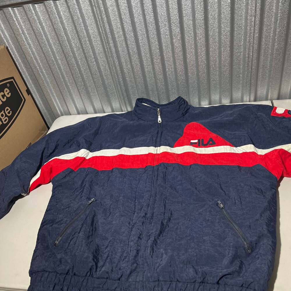 Vintage 90s FILA Windbreaker Jacket Red White Blue
